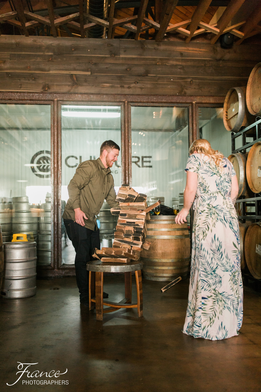 brewery engagement photos