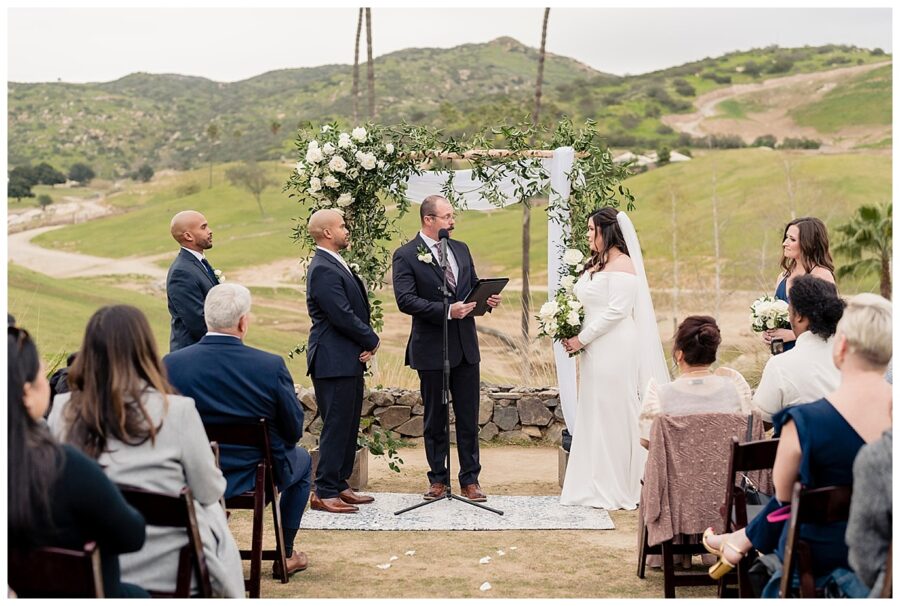 The couple’s San Diego Safari Park wedding ceremony at Kijami Overlook